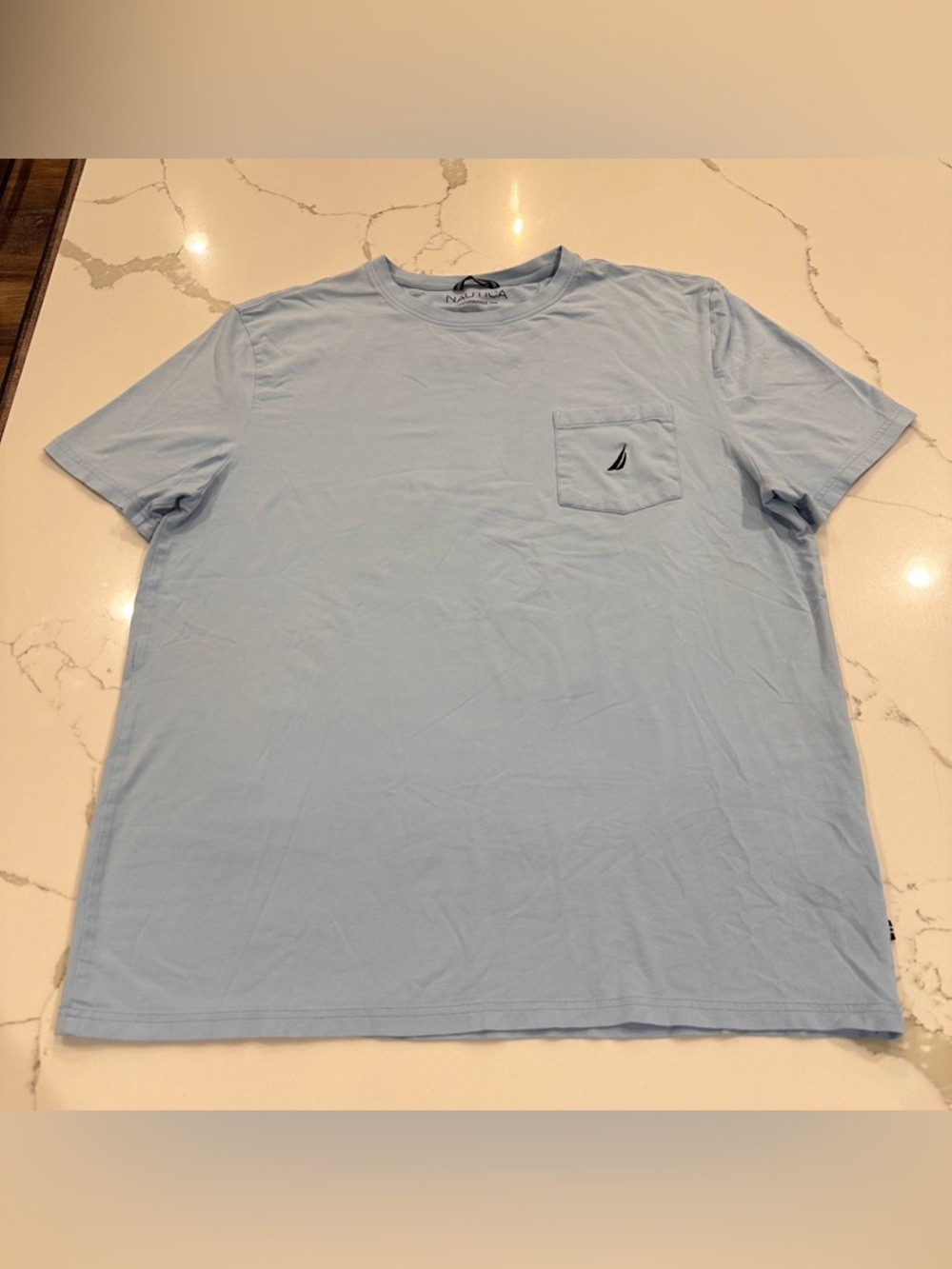 Nautica Mens Light Blue Performance Tee Shirt XL Short Sleeve Comfort Stretch